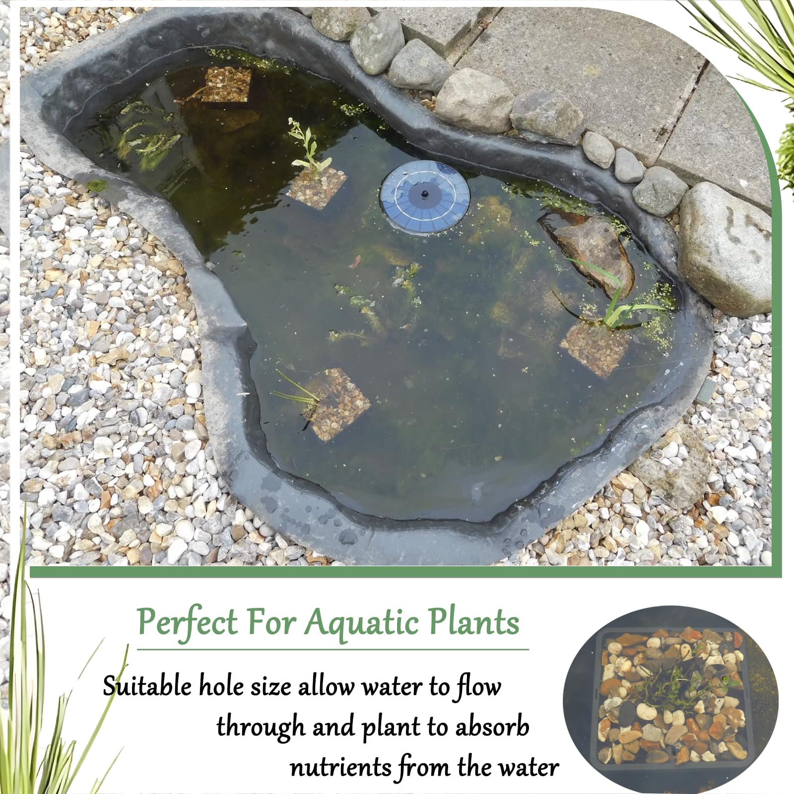 Gyfofix HG9SQBK simple planting and lowering into pond for quick setup and placement.