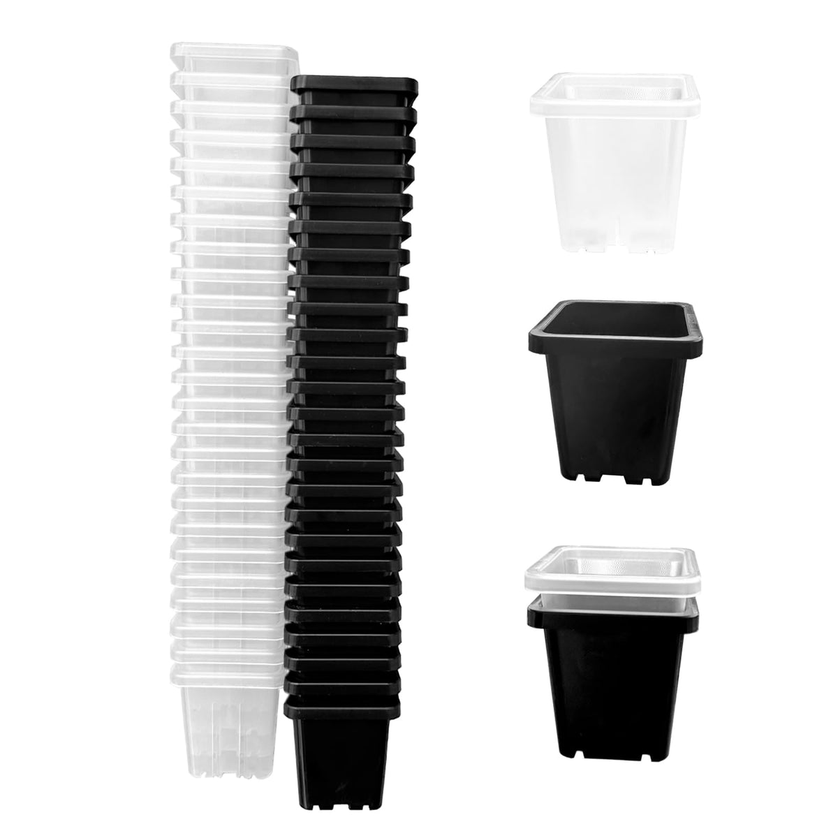 Gyfofix seedling pots in black show a sturdy, reusable starter container