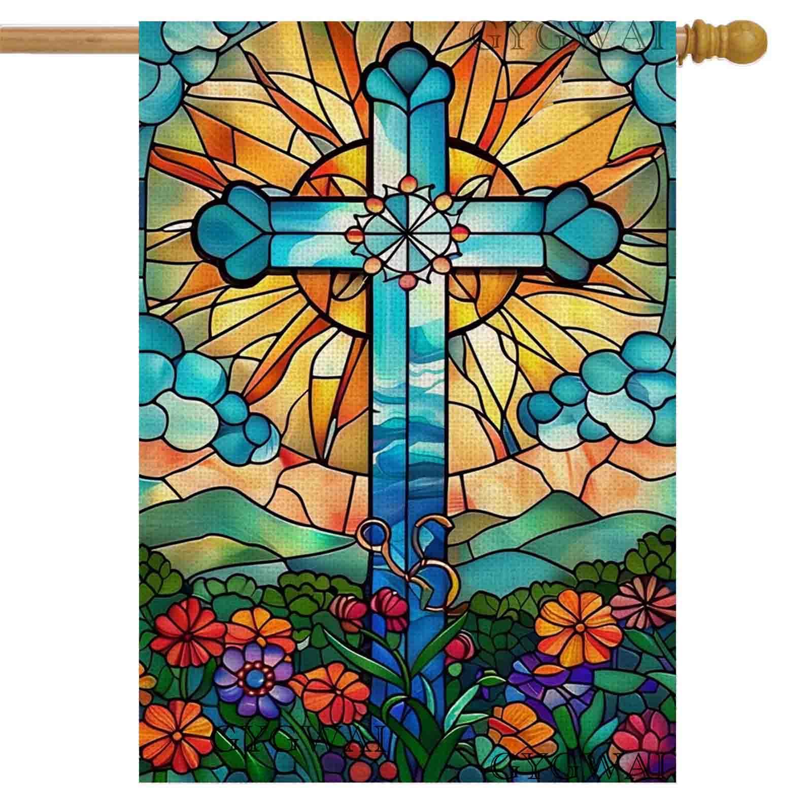 GYGWAI Easter House Flag with double-sided printing for vibrant outdoor decor