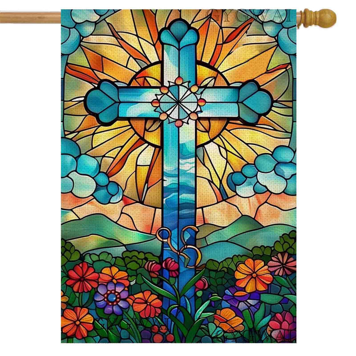 GYGWAI Easter House Flag with double-sided printing for vibrant outdoor decor