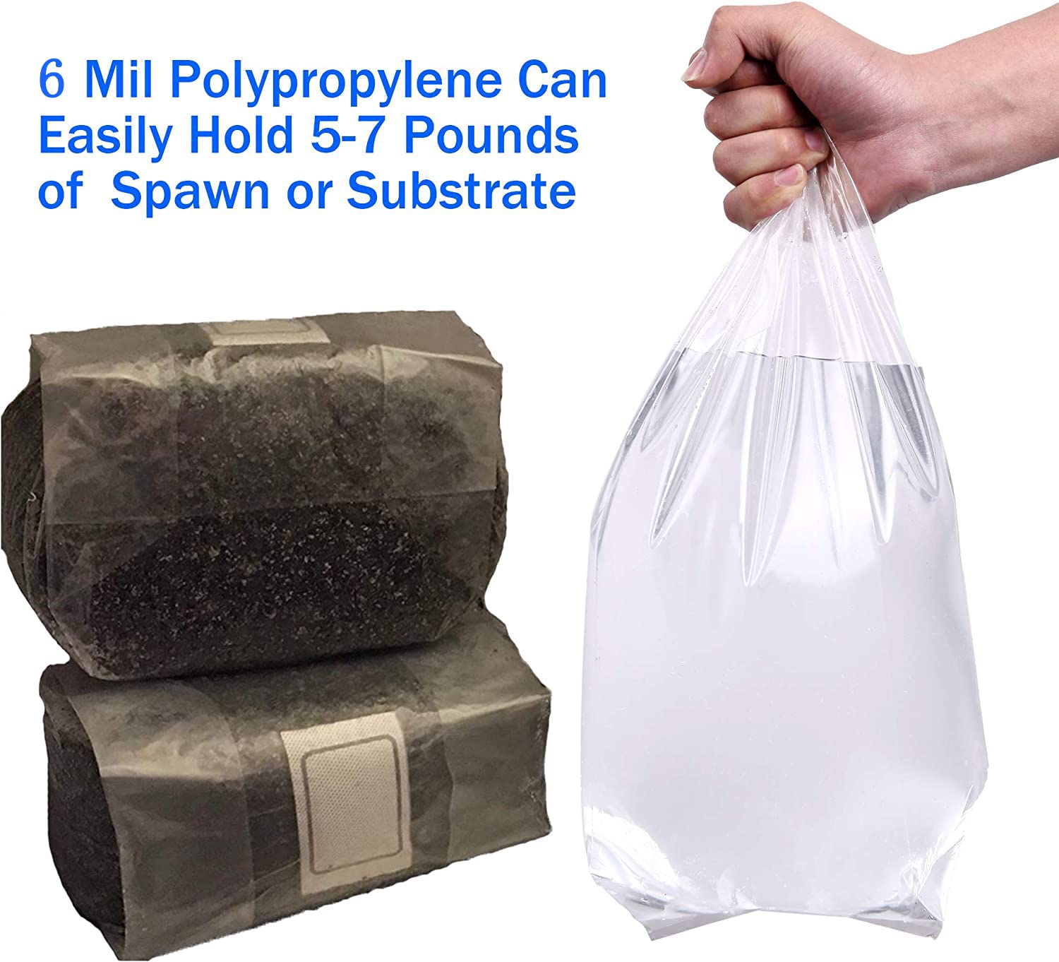 Gymgit mushroom grow bags with side gusset design for stand-up filling