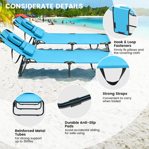 GYMAX backrest with four adjustable positions for personalized lounging.