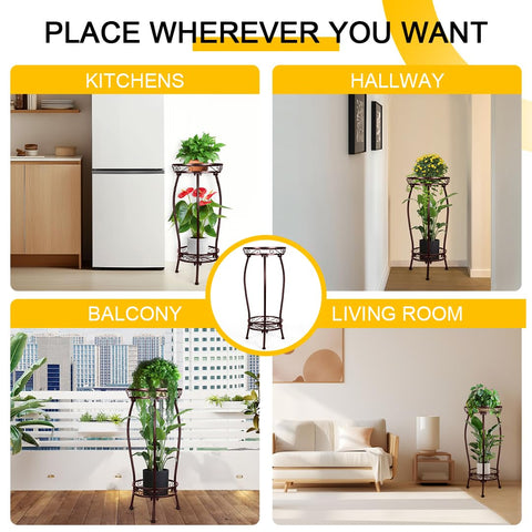 Gynyinly garden-friendly plant shelf provides versatile indoor or outdoor display