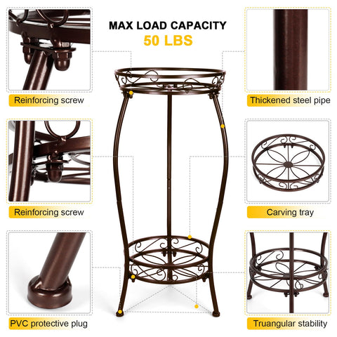 Gynyinly heavy-duty plant stand patio keeps heavy pots secure outdoors