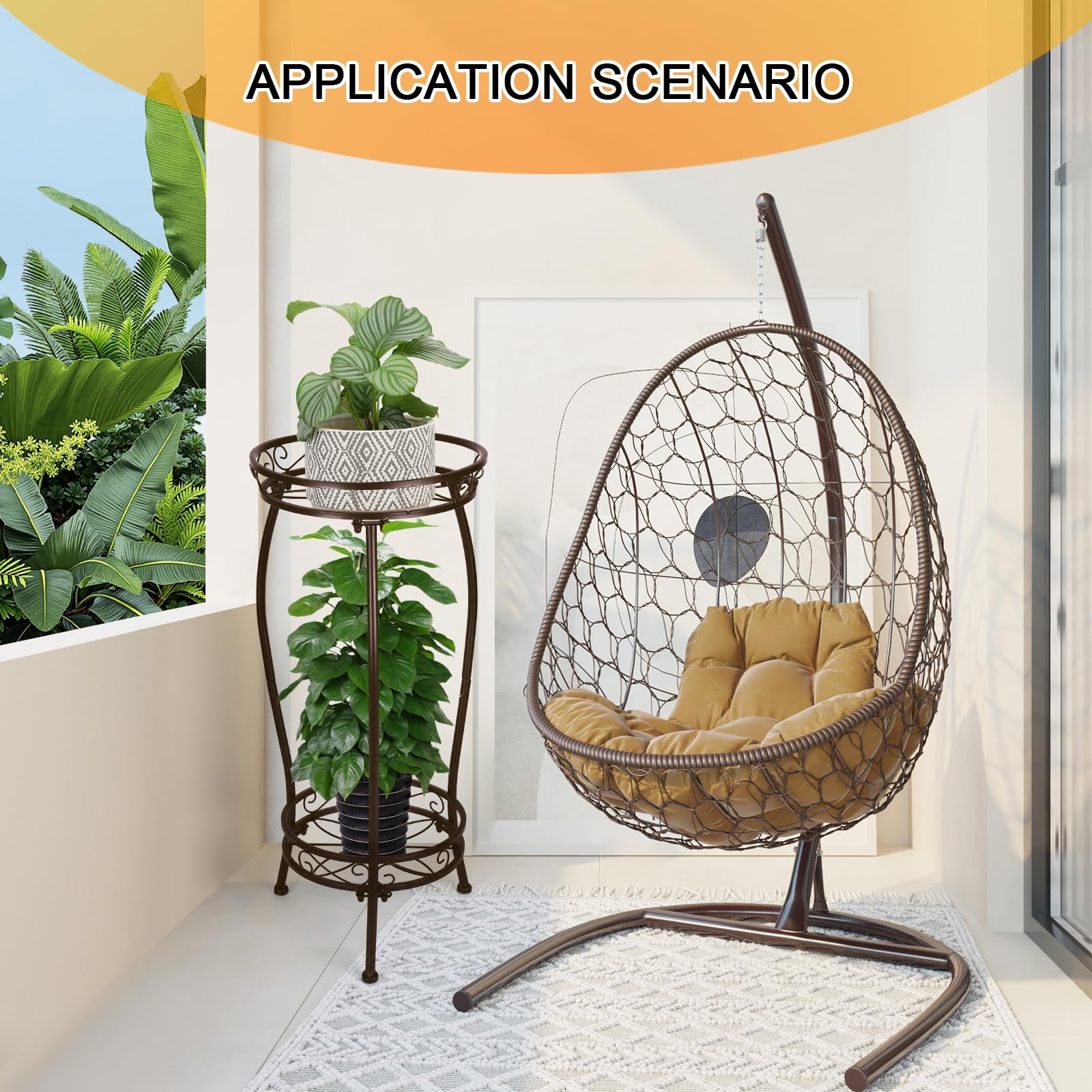 Gynyinly space-saving tiered stand maximizes small balcony or shelf space