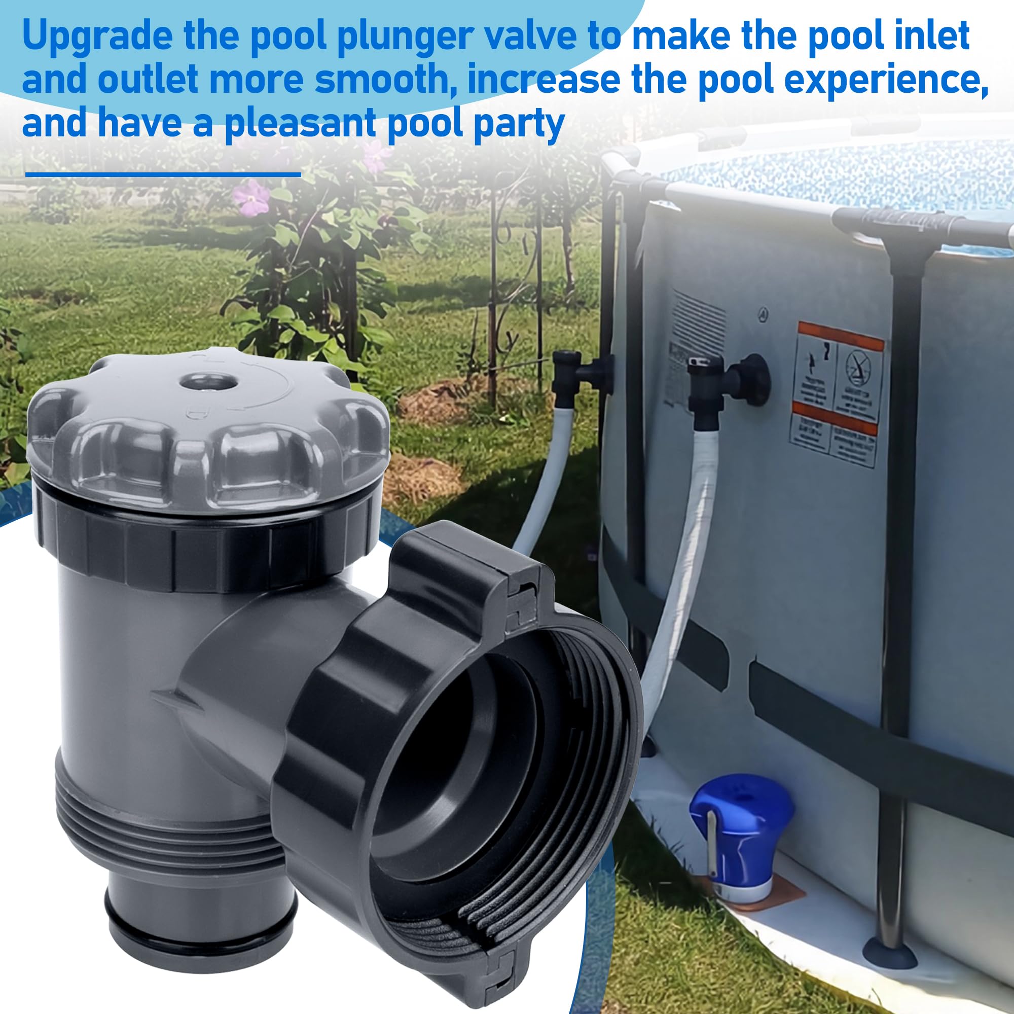 GYPNS Intex pump compatible 1500-4000 GPH connection for flexible upgrades.