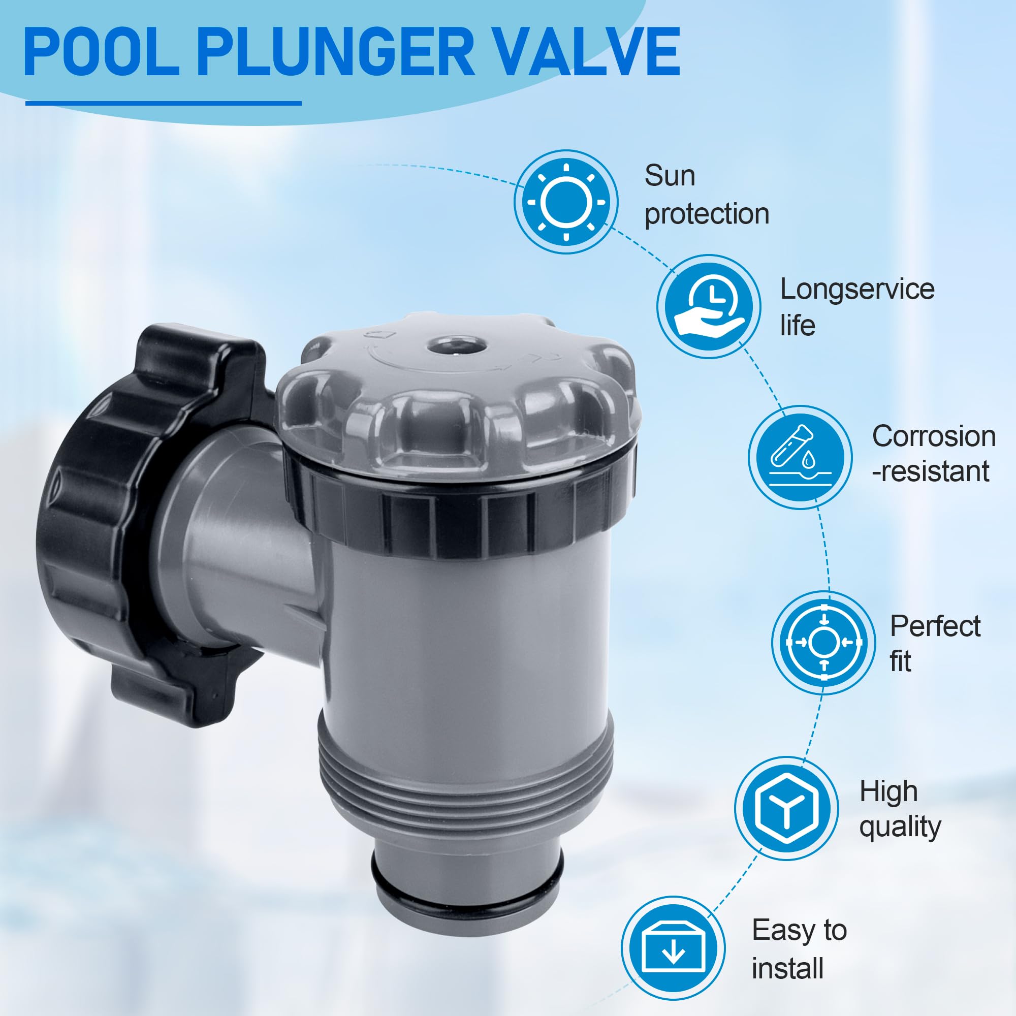 GYPNS pool hose adapter 2-1/2-inch threaded enables quick pump hookups.