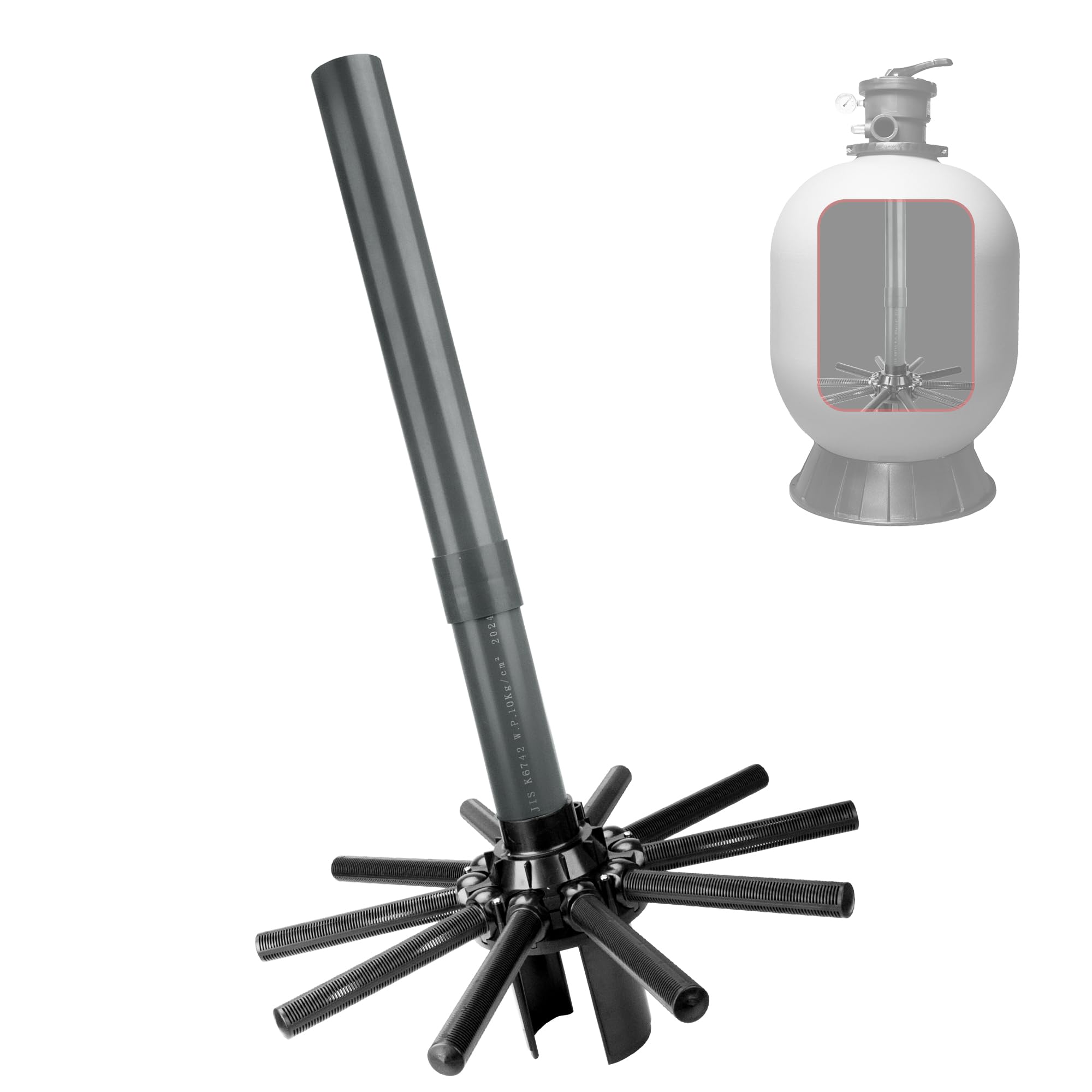 GYPNS SX244DA lateral assembly center pipe showing robust compatibility with Hayward pro series filters