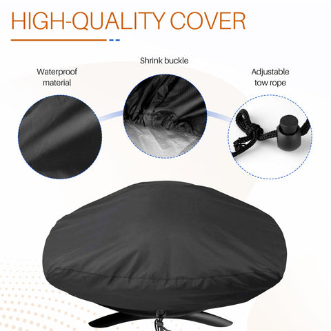 GYPNS Weber Q1200 grill cover drawstring bottom; quick secure storage