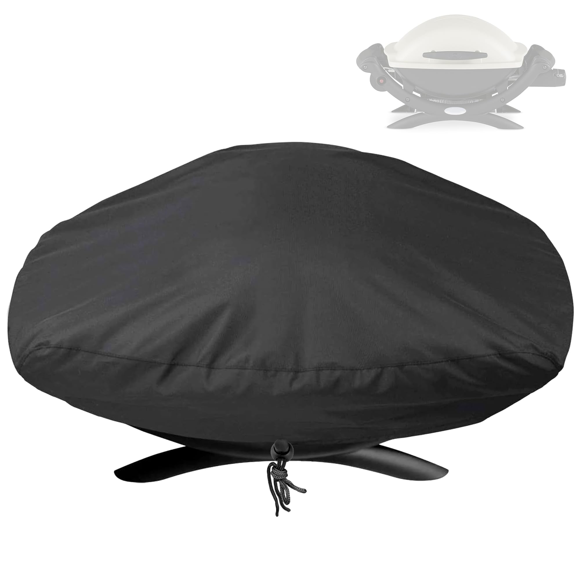 GYPNS Weber Q1200 grill cover front view protects against rain and sun