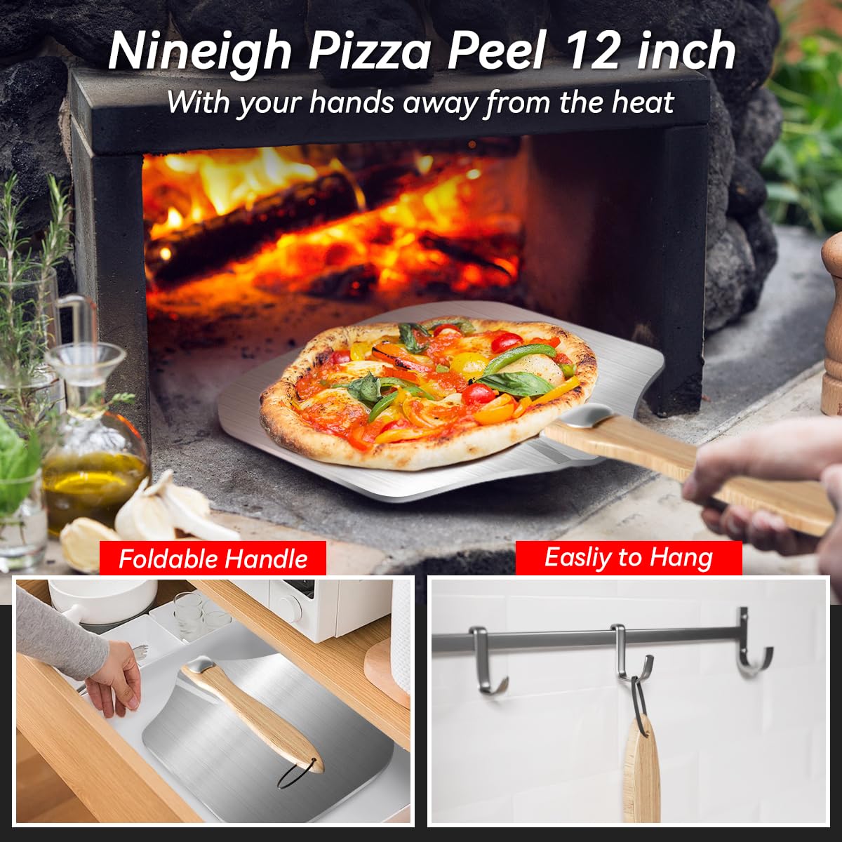 Gyreuni 3-in-1 brush for stone and oven cleanup