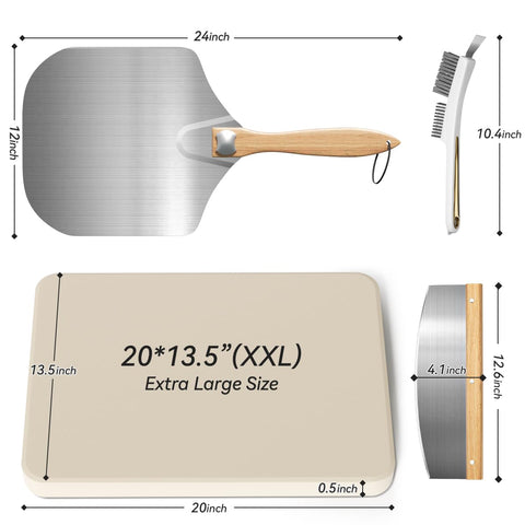Gyreuni pizza peel extended handle for safe transfer of hot pies