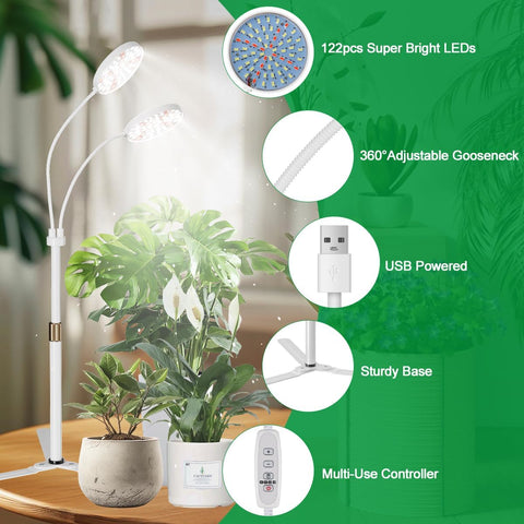 GYTF Grow Light Dual Ring 3.5in full-spectrum LEDs support indoor growth.