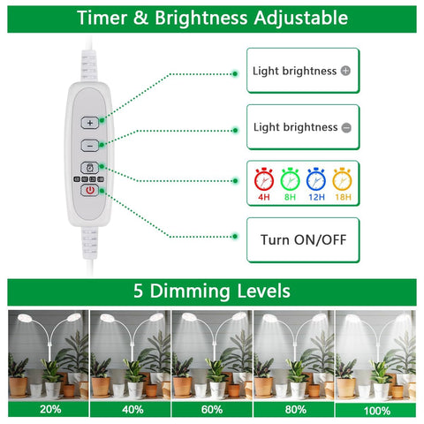 GYTF Grow Light Dual Ring 3.5in height adjustment adapts to plant height.