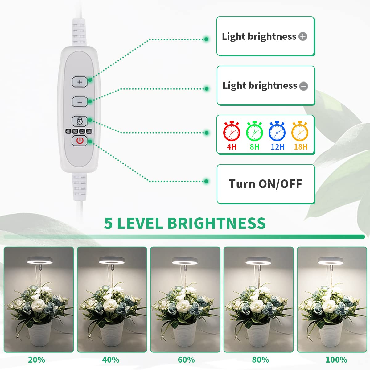 GYTF Halo grow light height-adjustable pole extends reach for tall plants.