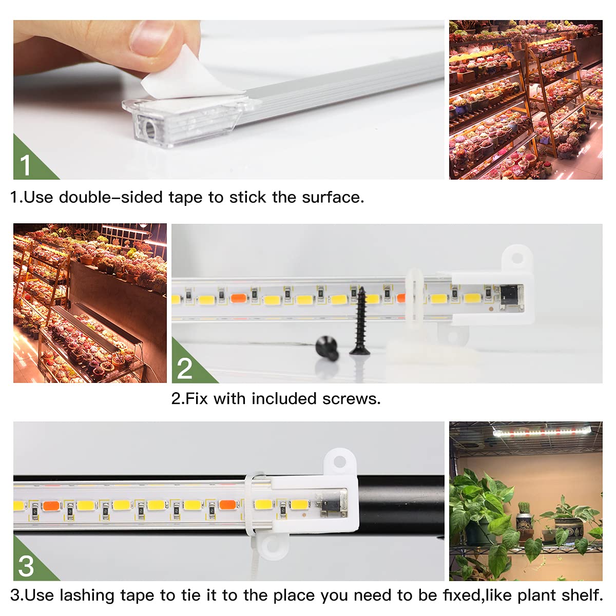GYTF LED Grow Light Strips extendable design on aluminum body.
