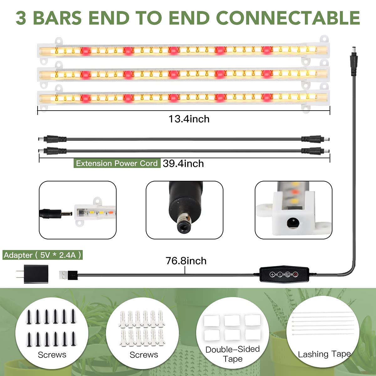 GYTF LED Grow Light Strips in an indoor garden setup.