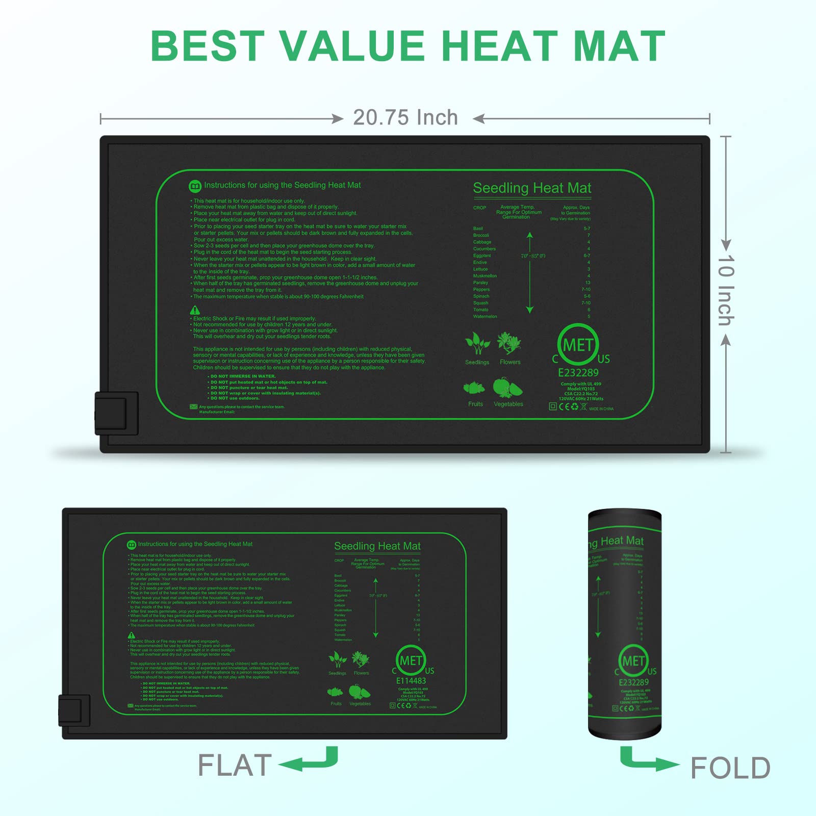 GYTF 2-pack seedling heat mats offers versatile warmth for multiple trays.