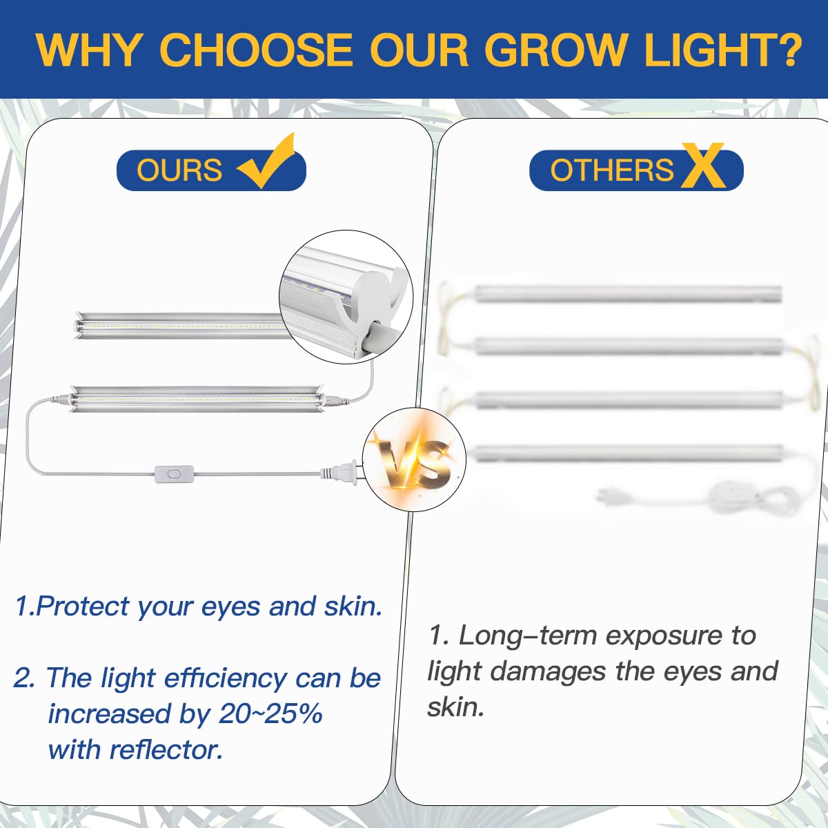 GYTF T5 grow lights 2-pack daisy-chain end to end connection
