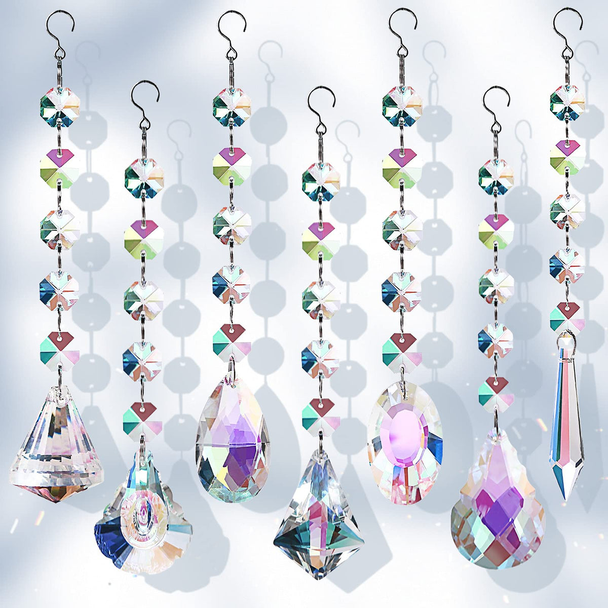GZCGLN sun catchers rainbow prisms brighten windows with colorful light.
