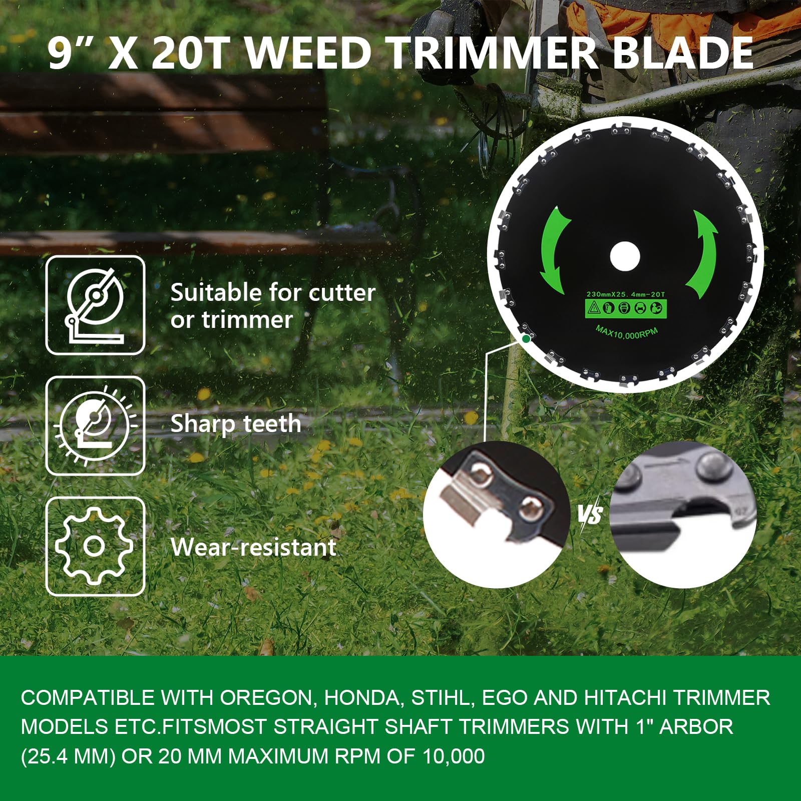 GZJoSum carbon steel 10x3 teeth blades for versatile trimming applications