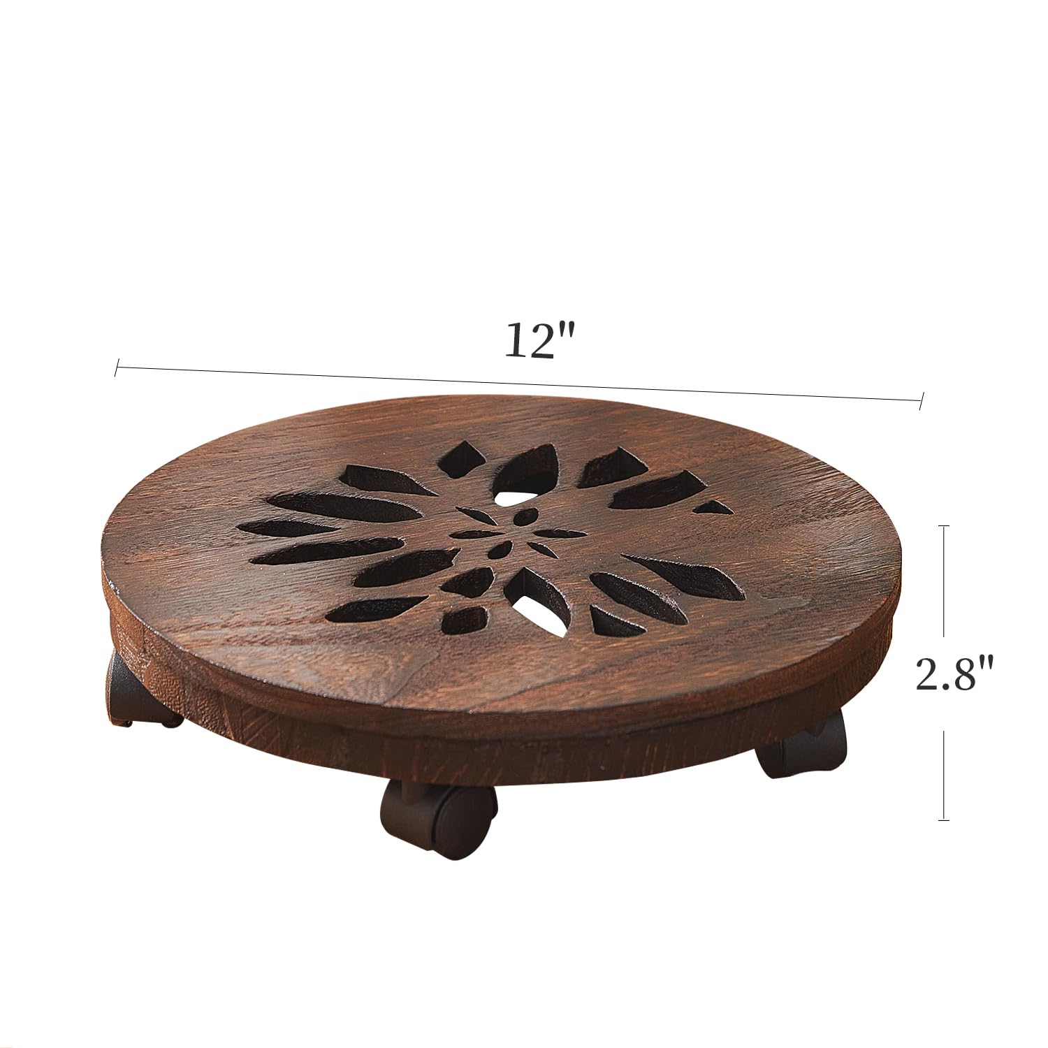GZQWDC wood plant stand with wheels top view shows layout options.