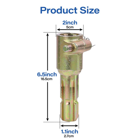 GZZTORES PTO extender, 6-spline male end for secure connection.