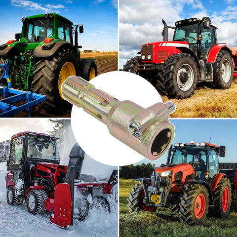 GZZTORES compatible PTO extender in use with bush hog or snow blower.