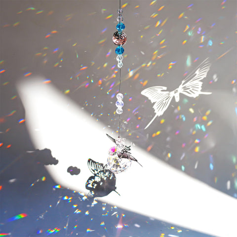 H&D HYALINE & DORA butterfly prism car ornament adds shimmering decor to a mirror