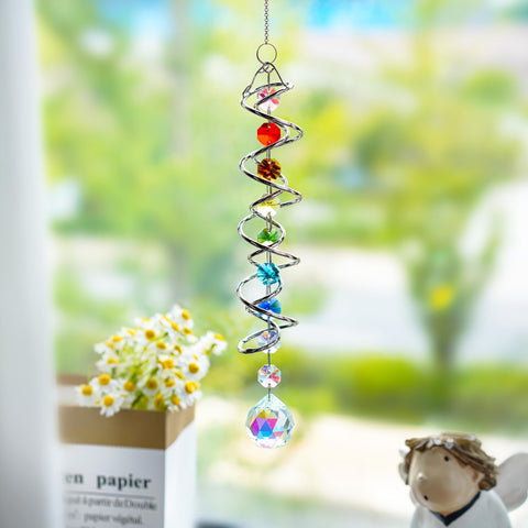 H&D HYALINE & DORA 1.18-inch crystal ball reflects colors on walls and furniture.
