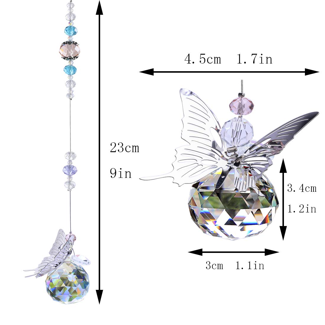 H&D HYALINE & DORA crystal ball rainbow maker reflects sun into the room