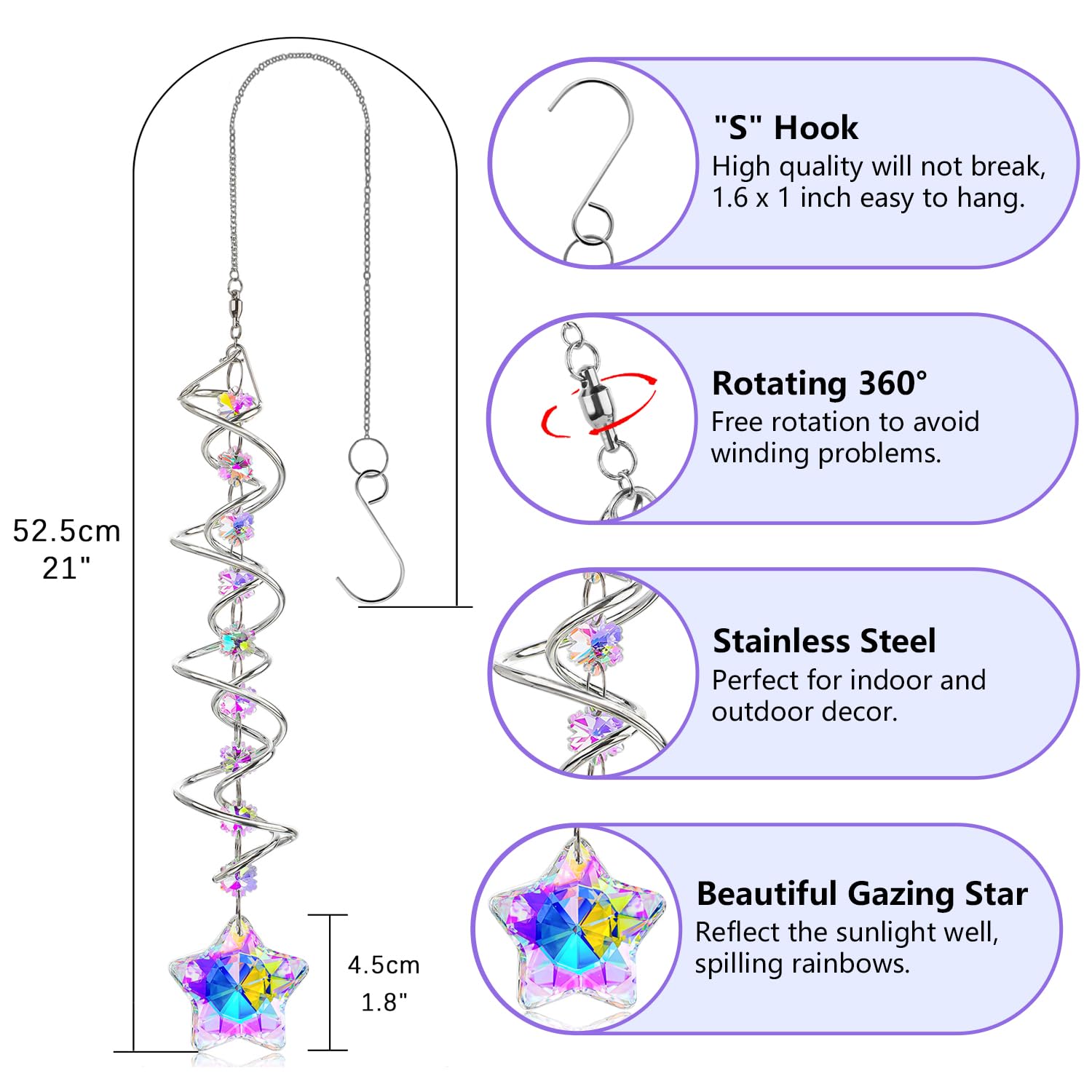 H&D Hyaline & Dora free-spinning chain connector enables smooth two-direction rotation.