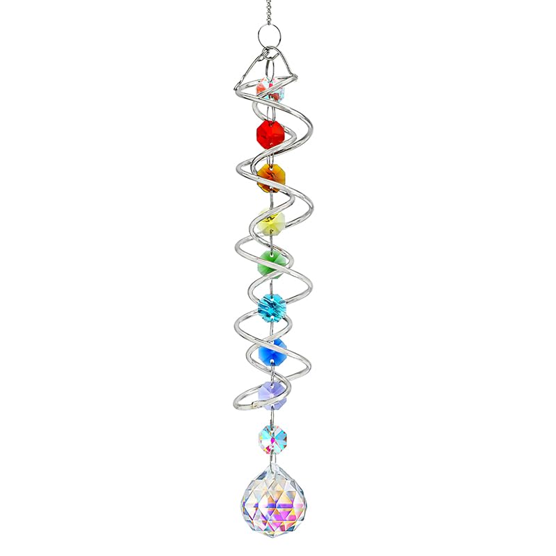 H&D HYALINE & DORA sun catcher window crystal with spiral tail adds sparkle to sunlight.