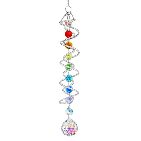 H&D HYALINE & DORA sun catcher window crystal with spiral tail adds sparkle to sunlight.