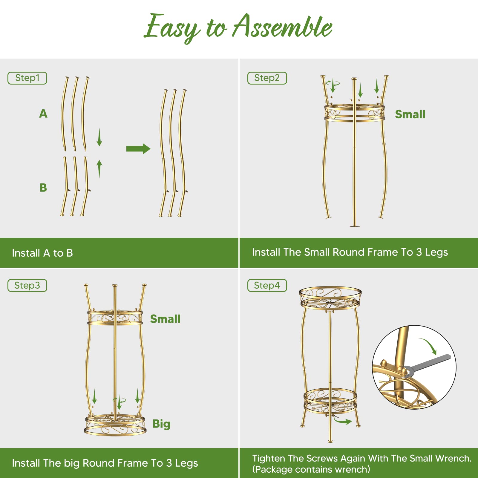 H HOMEXIN heavy-duty plant shelf supports up to 100 lb.
