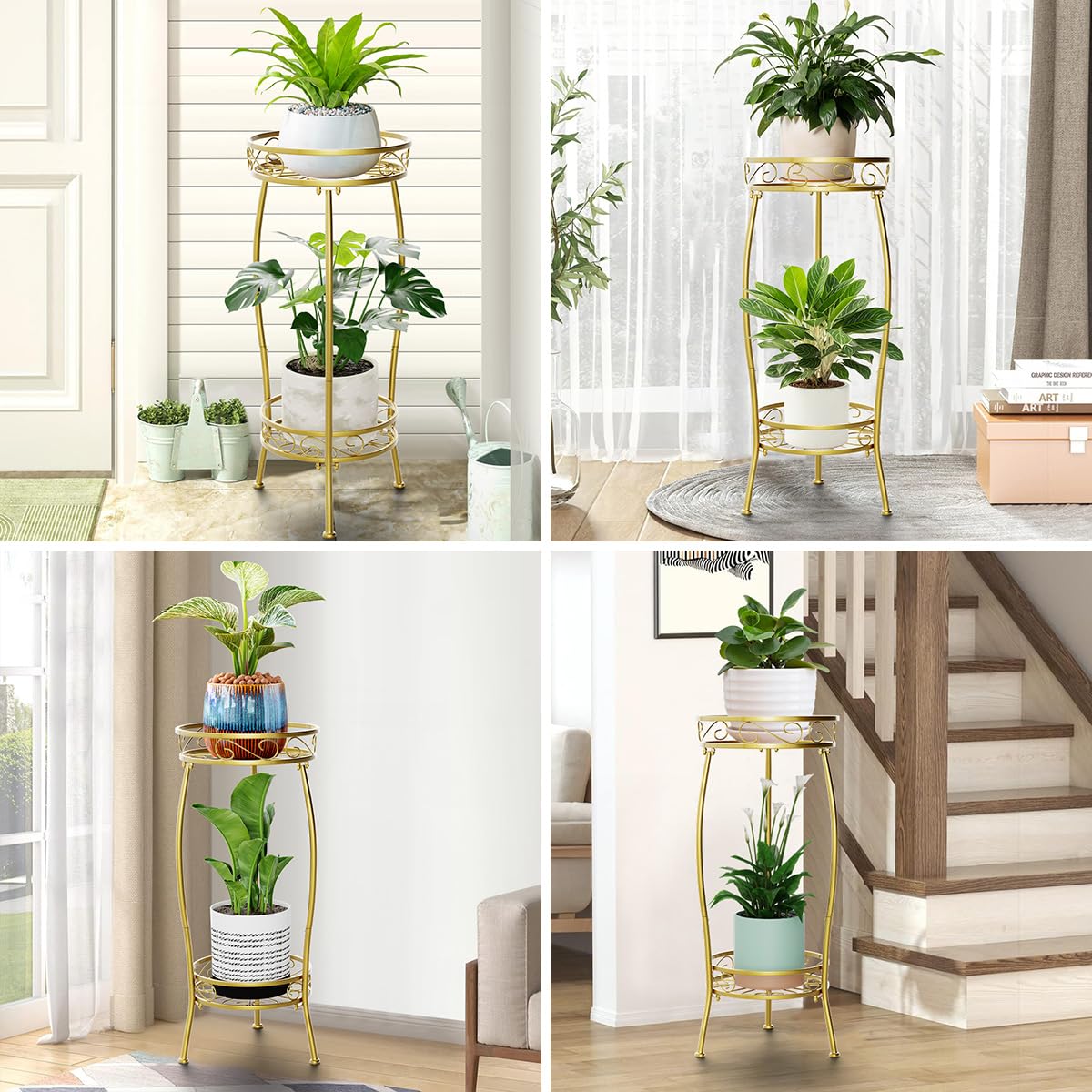 H HOMEXIN easy-install plant stand comes with a wrench for quick assembly.