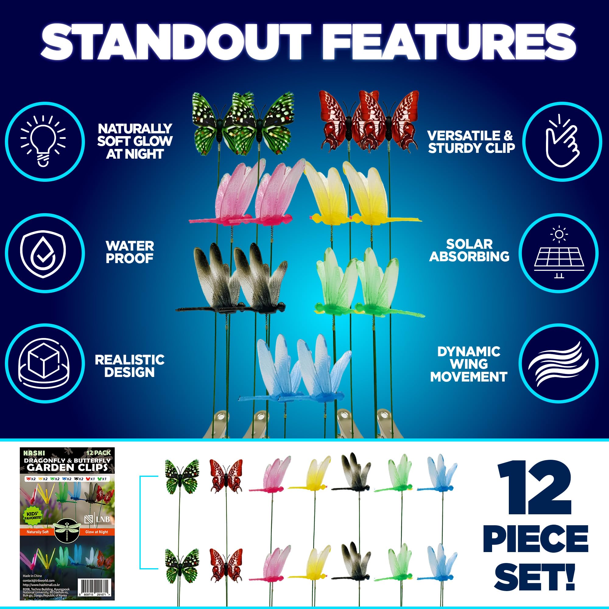 HA SHI bendable 10-inch stems for adjustable insect poses.