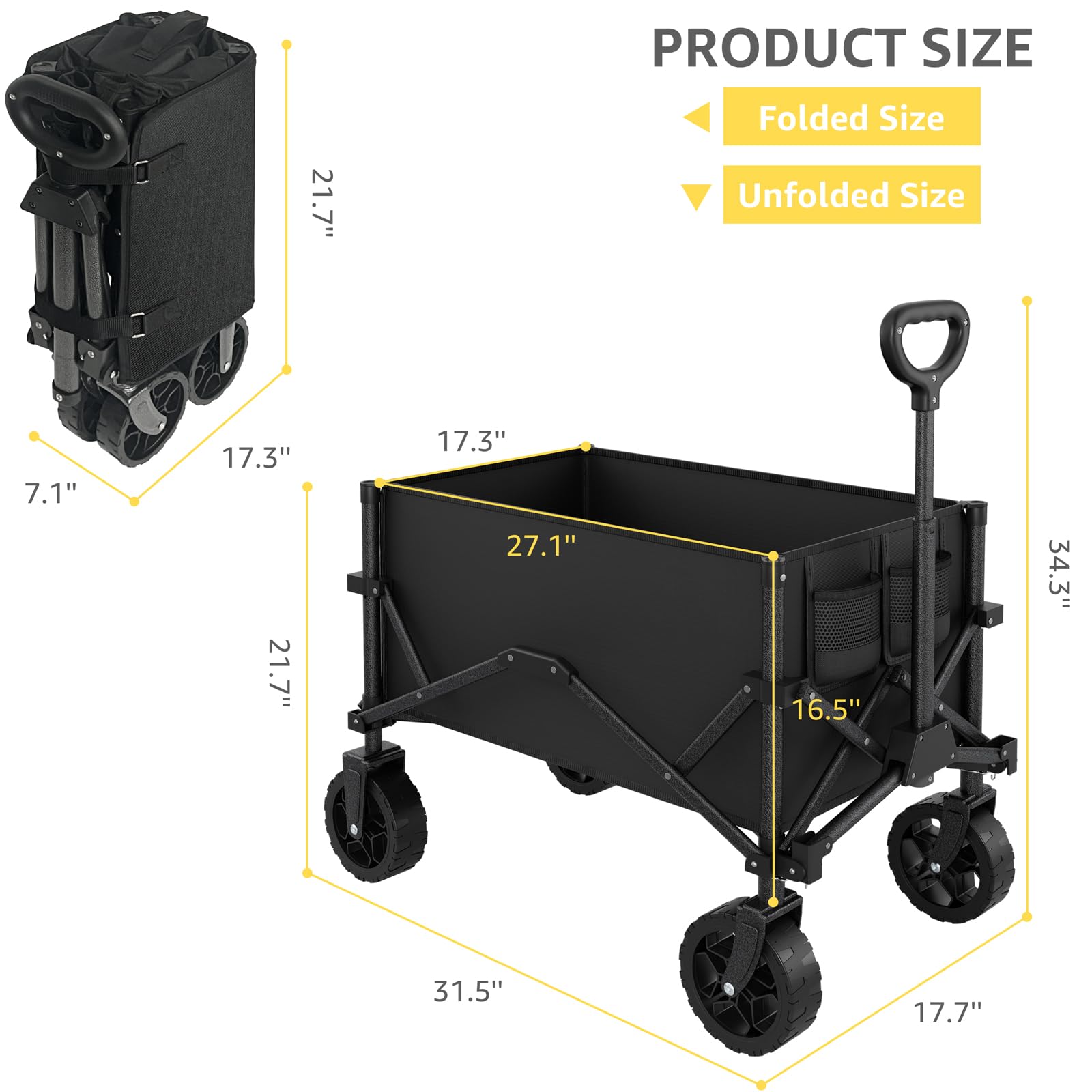 HAAGEEP Collapsible Wagon beside groceries showing its versatility and space.