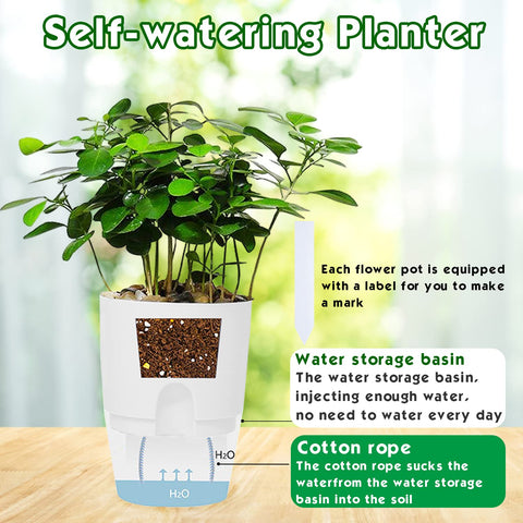 Haawooky durable plastic construction keeps planters light yet sturdy.