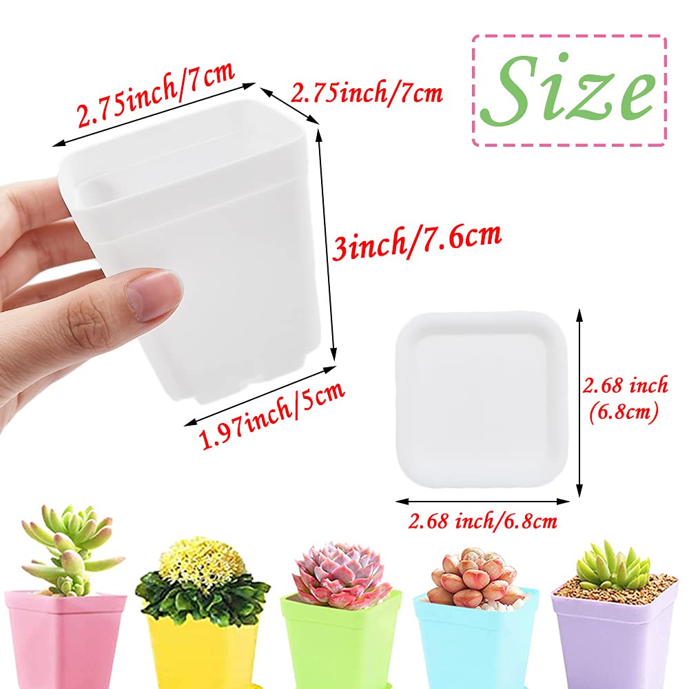 Haawooky square nursery pots with saucers help drainage and prevent spills.