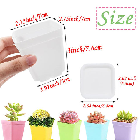 Haawooky square nursery pots with saucers help drainage and prevent spills.