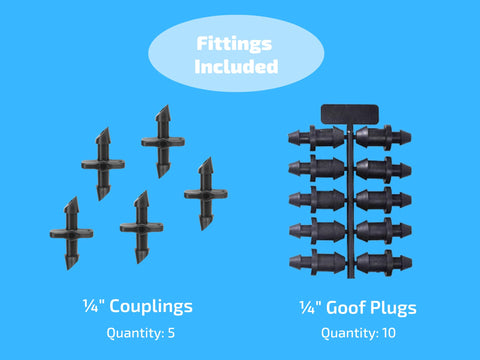 Fittings included with Habitech dripline kit for quick setup