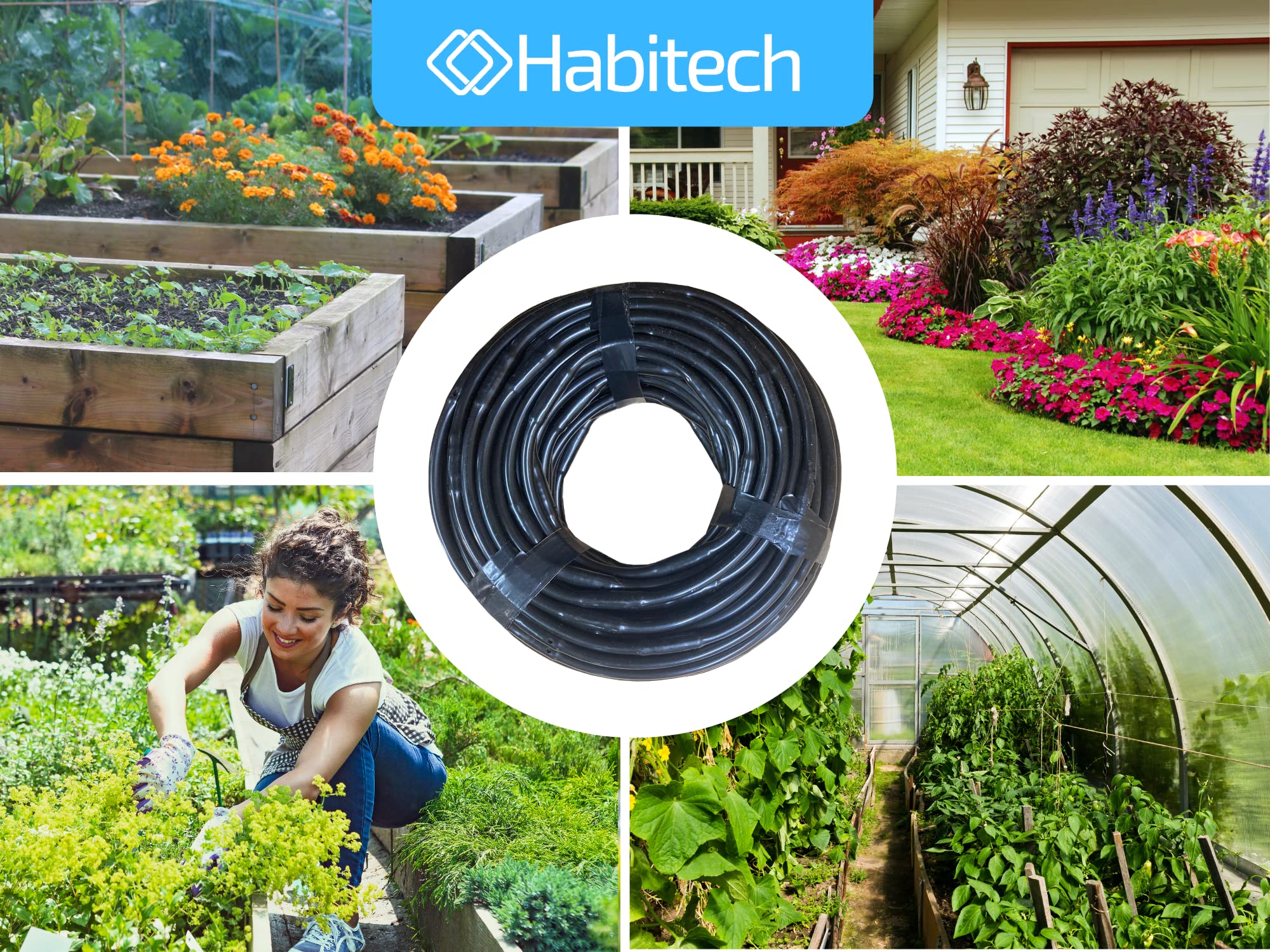 Greenhouse setup using Habitech 1/4 inch dripline tubing