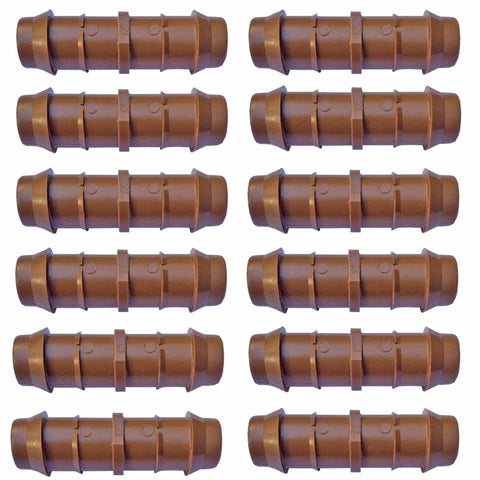 Habitech 12pc barbed coupling for quick 1/2in tubing connections.