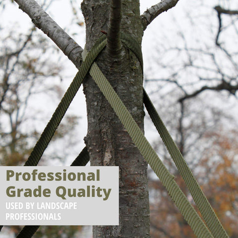 Habitech easy-to-tie tree support strap for quick setup on stakes or posts.