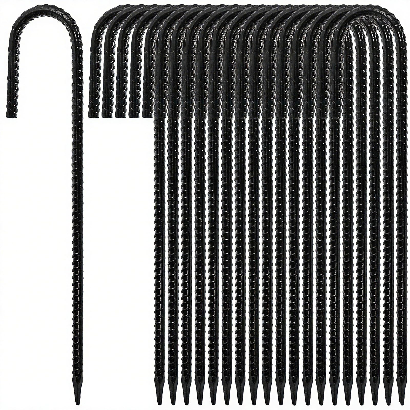 Hacaroa 12-inch rebar stakes provide reliable ground stability for tents and canopies.