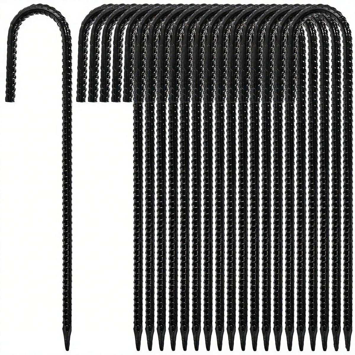 Hacaroa 12-inch rebar stakes provide reliable ground stability for tents and canopies.