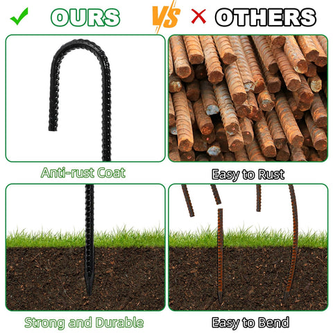 Hacaroa heavy-duty rust-resistant stakes resist wear during long outdoor use.