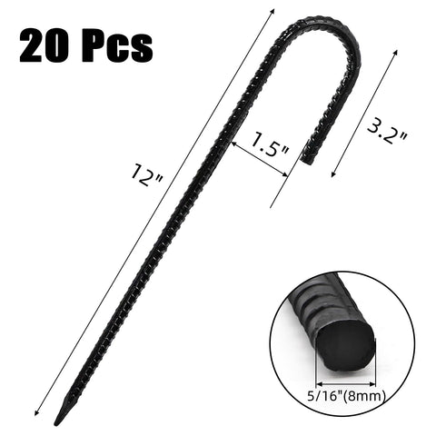 Hacaroa J-hook ground anchors keep fences and fabrics securely anchored.