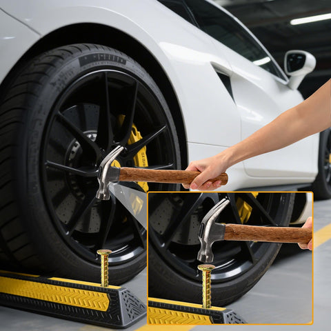 Hacaroa wheel stop and curb use keeps parking areas organized.